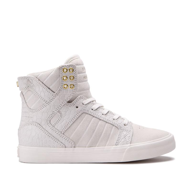 Buty Supra SKYTOP - Sneakersy Wysokie Damskie - Białe (PLQW-74296)